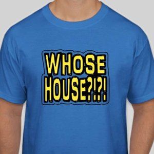 LA Rams - Whose House?!?! Custom blue and yellow t-shirt Superbowl Champs NFL